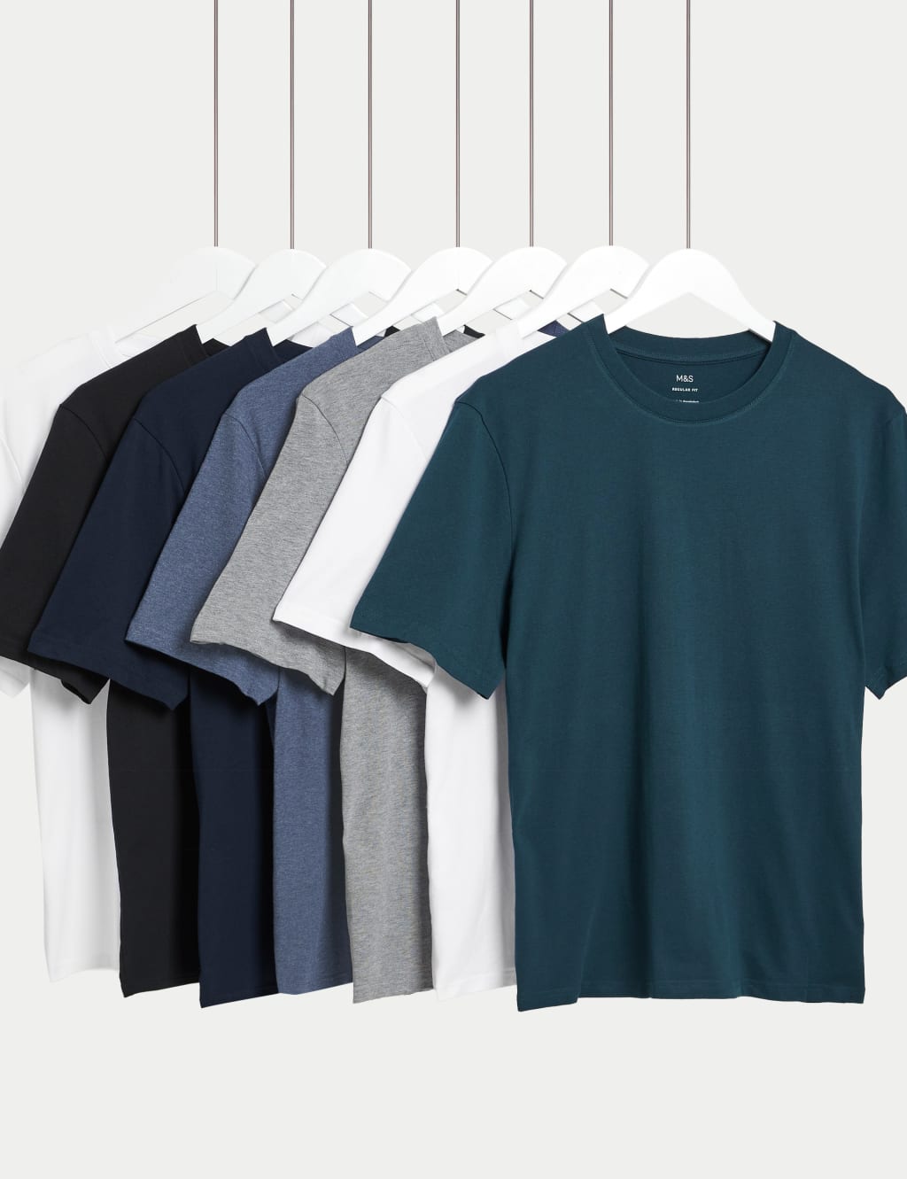 7pk Pure Cotton Crew Neck T-Shirts