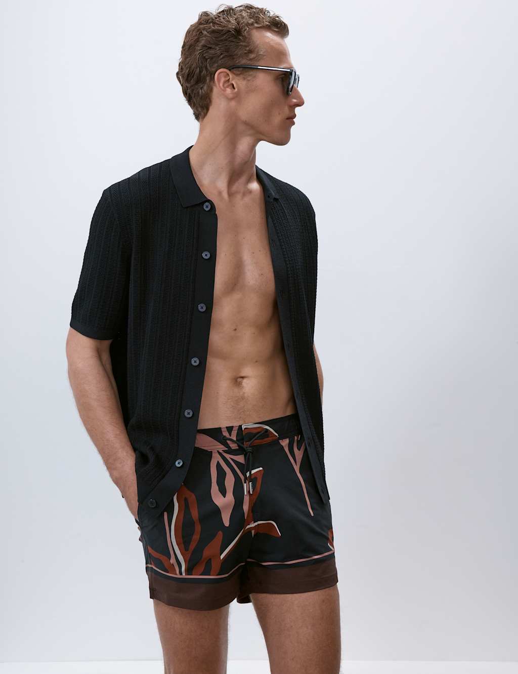 Quick Dry Stretch Floral Print Swim Shorts
