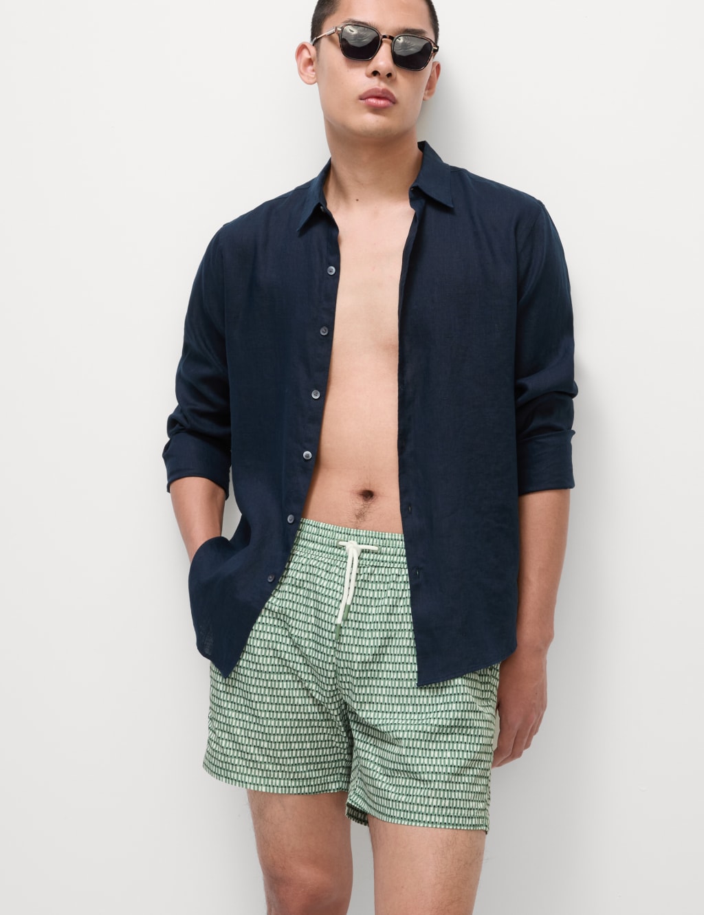 Quick Dry Geometric Print Swim Short