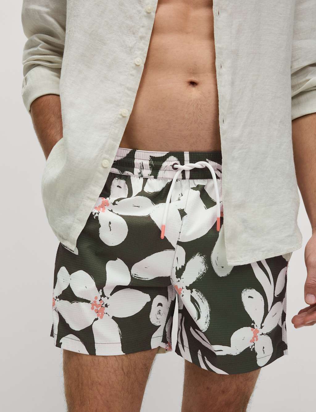 Quick Dry Floral Print Swim Shorts