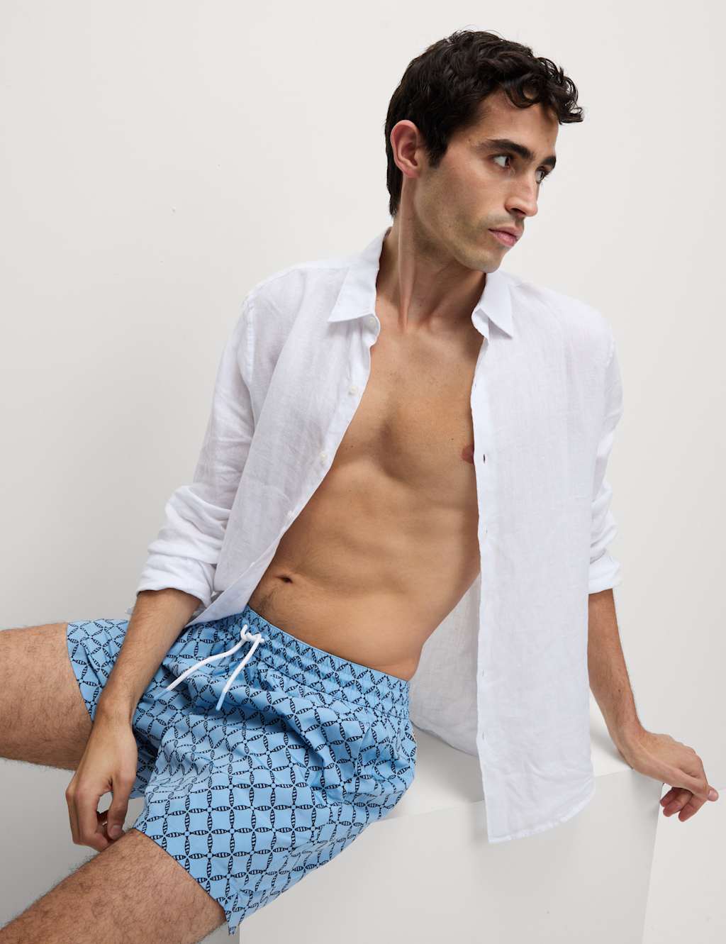 Quick Dry Geometric Print Swim Shorts
