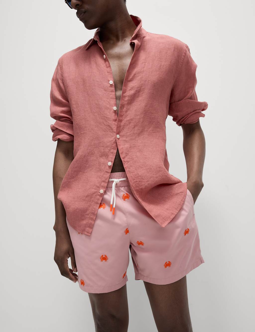 Quick Dry Embroidered Crab Swim shorts