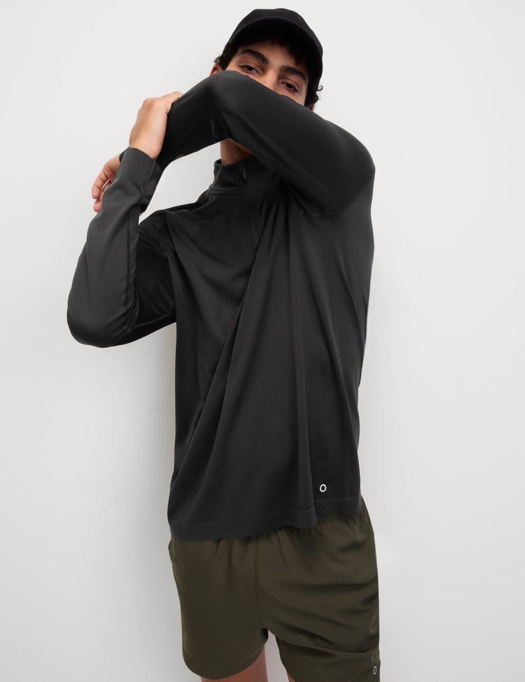 Funnel Neck Half Zip Top