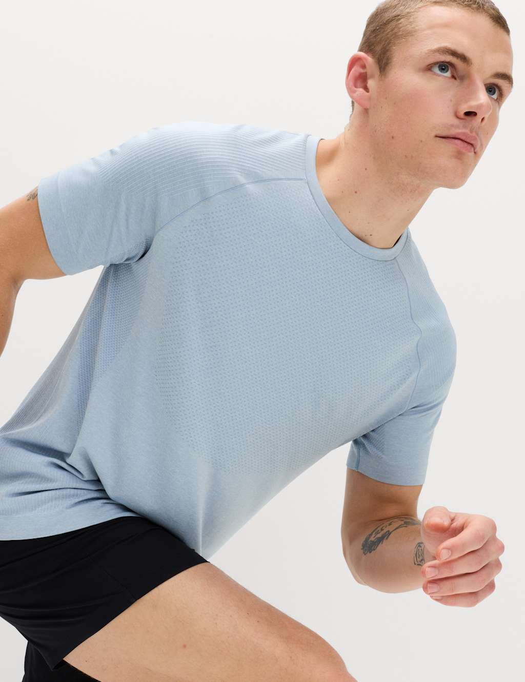 Goodmove Men's Seam Free Sports T-Shirt - M - Medium Blue