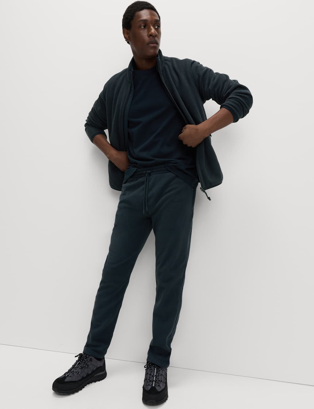 M&S Micro Fleece Joggers Navy