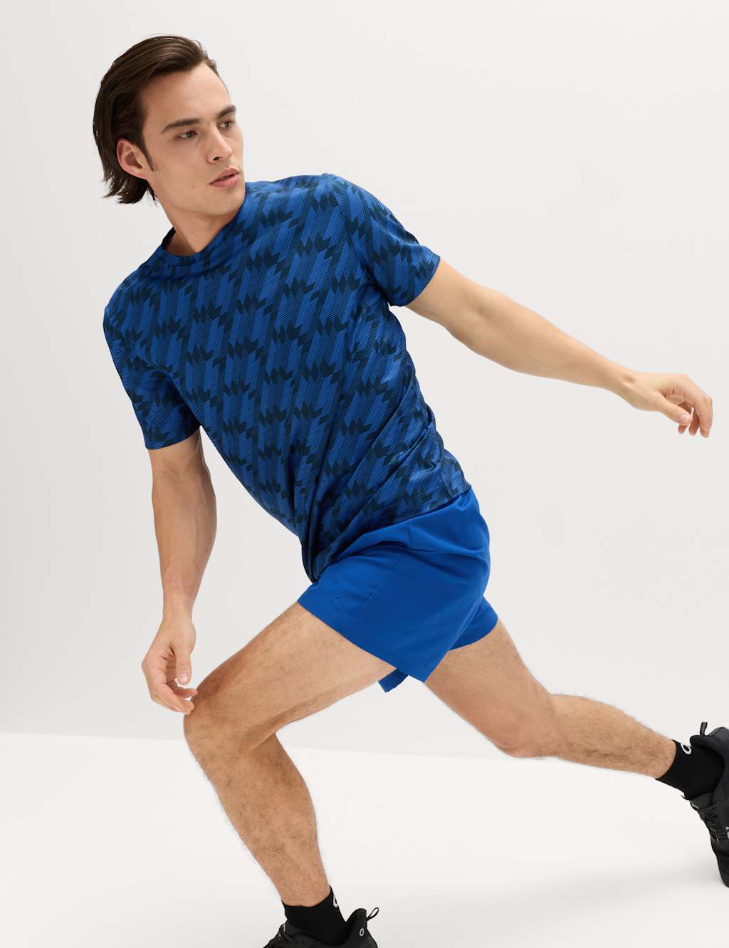 Goodmove Men's Printed Crew Neck T-Shirt - 2XL - Cobalt