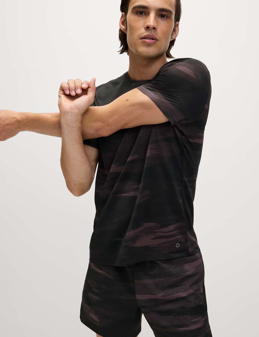 Goodmove Sports Printed T-Shirt Medium Plum