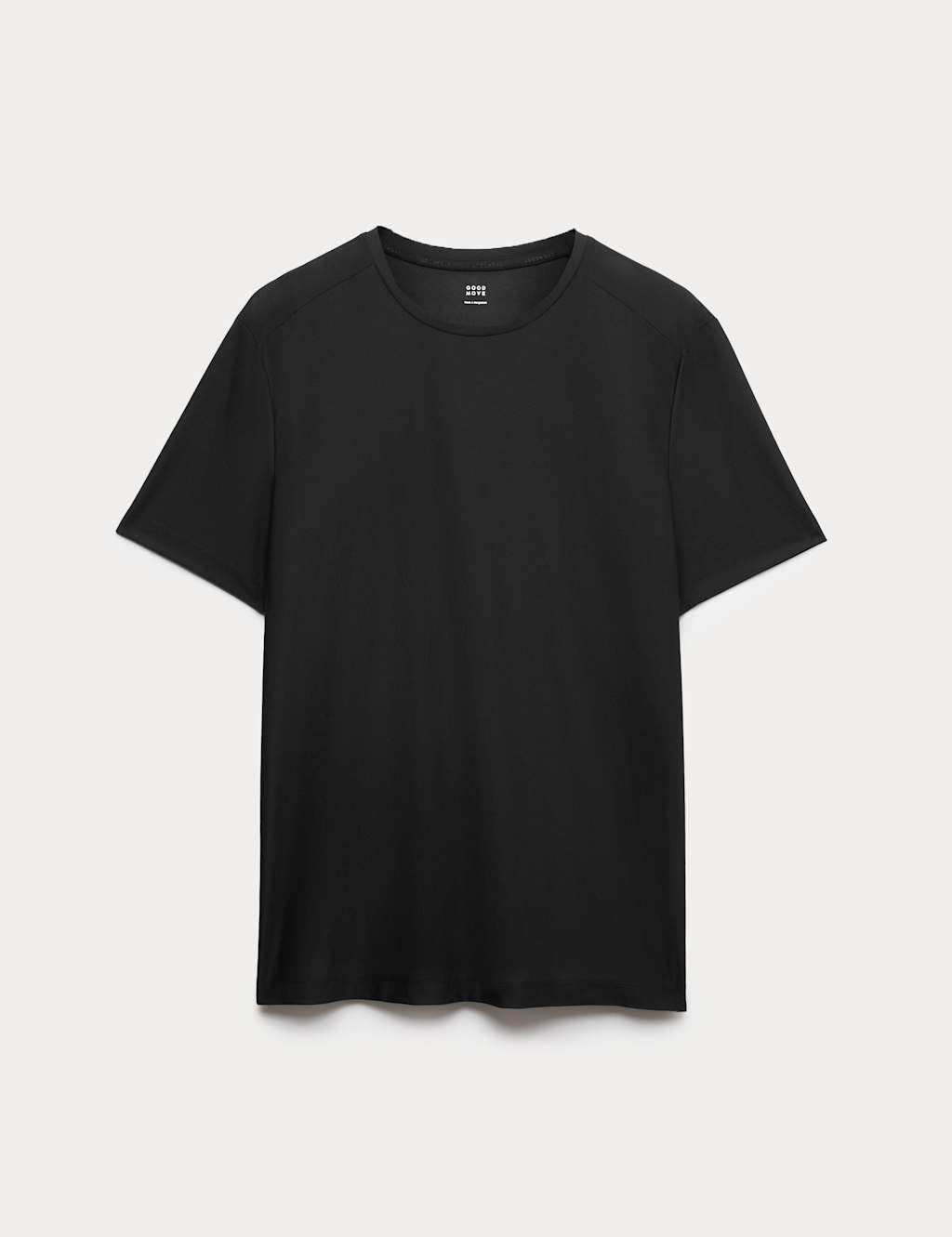 Goodmove Activewear Jacquard Mesh Stripe T-Shirt Black