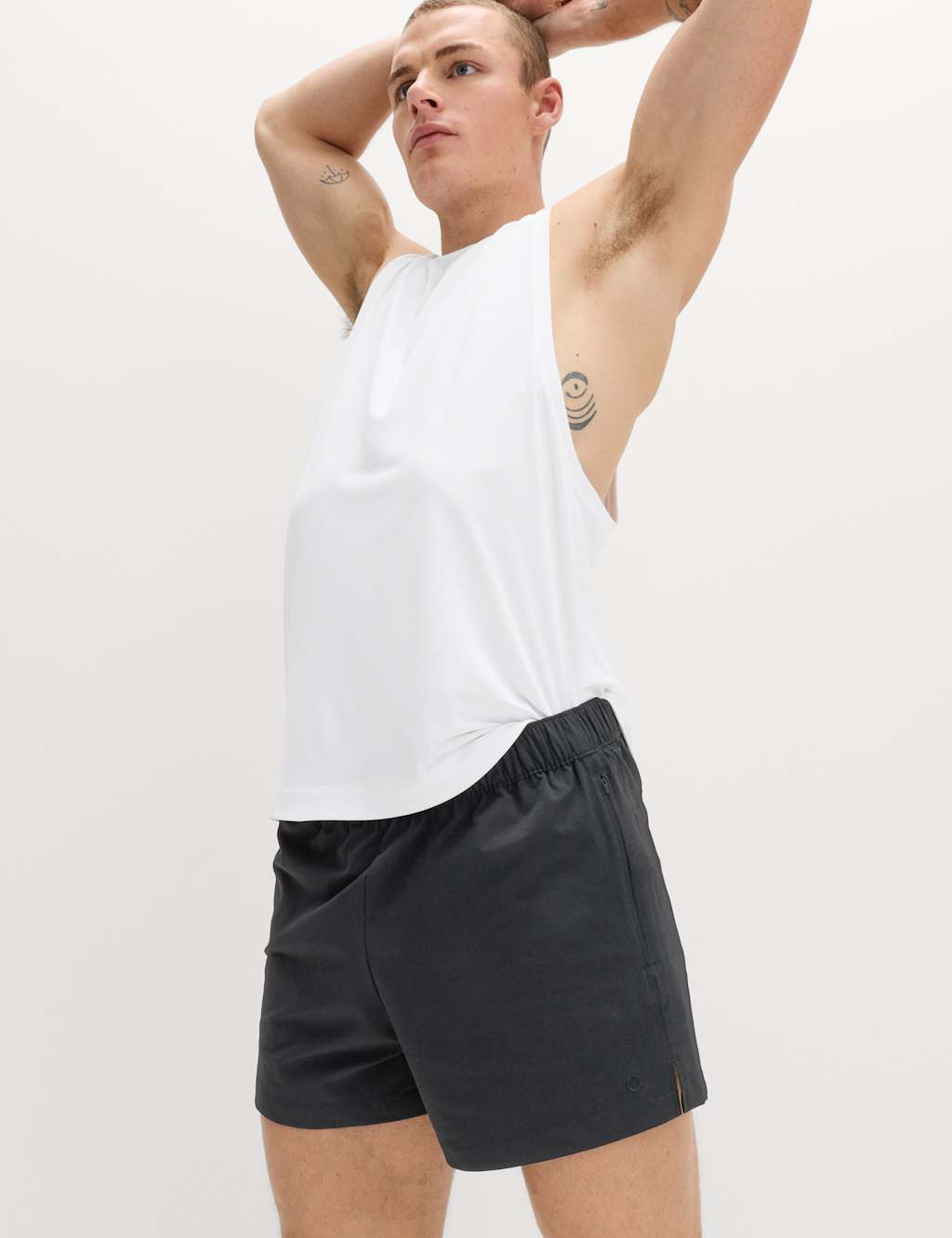 Goodmove Men's Elasticated Waist Stretch 3 Inch Sports Shorts - XL - Black