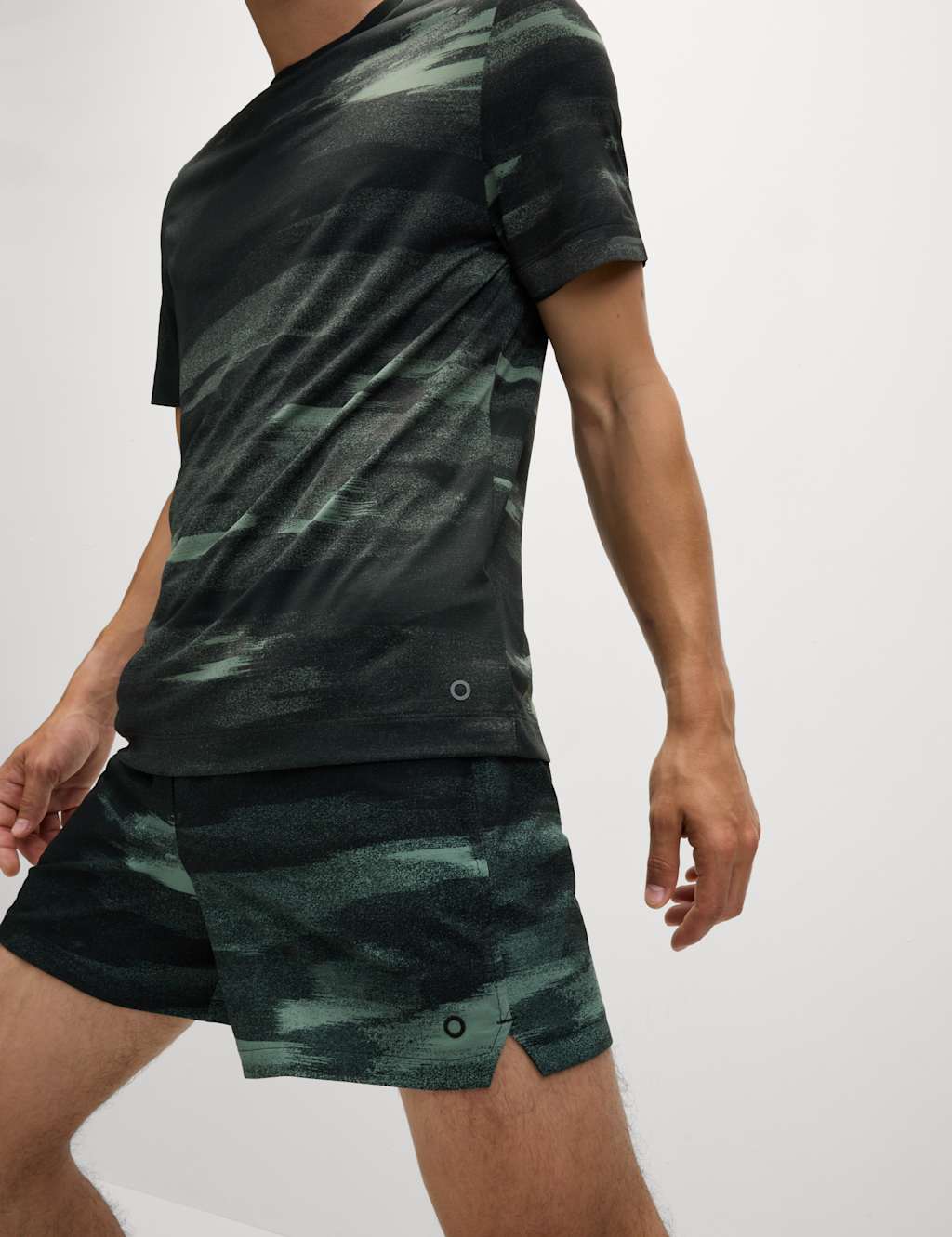 Goodmove Printed Sports Shorts Dusty Green