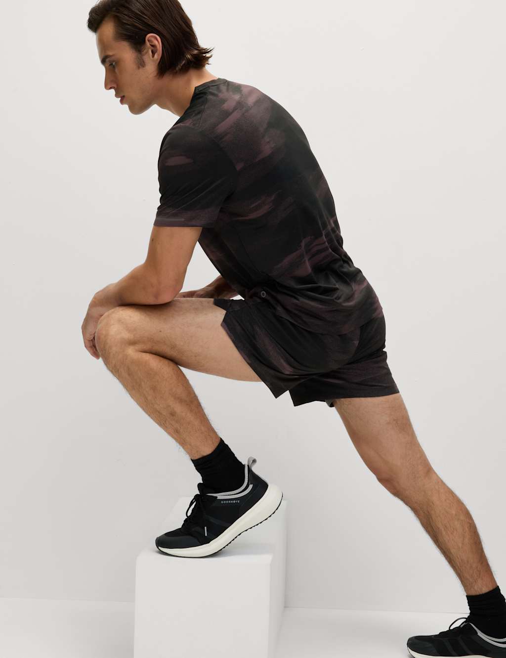 Goodmove Printed Sports Shorts Medium Plum