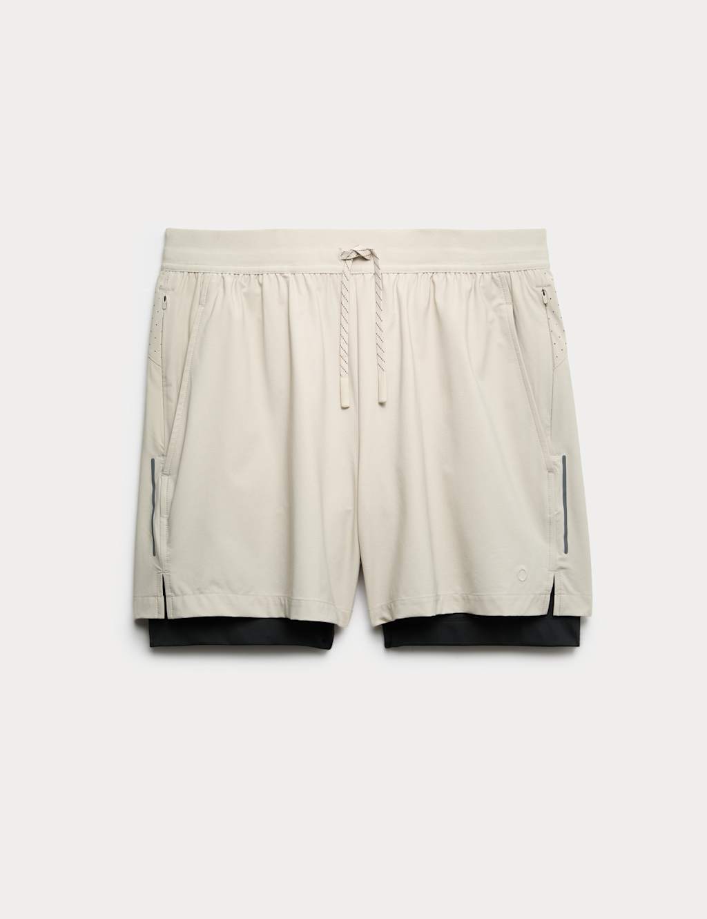 Goodmove Double Layered 5 inch Sports Shorts Medium Beige