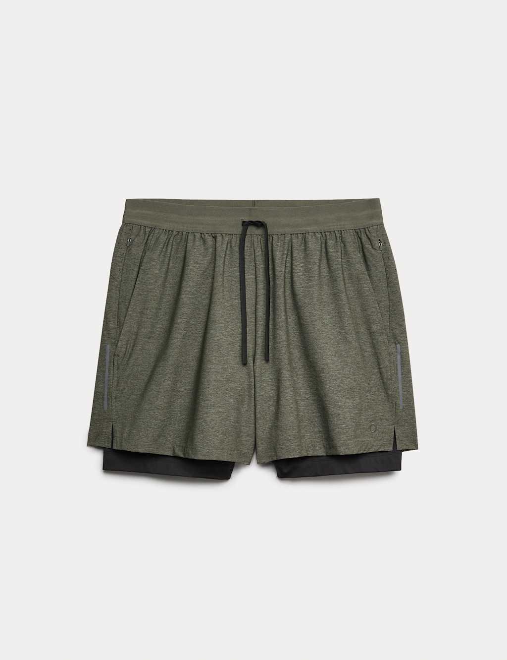 Goodmove Double Layered 5 inch Sports Shorts Dark Khaki