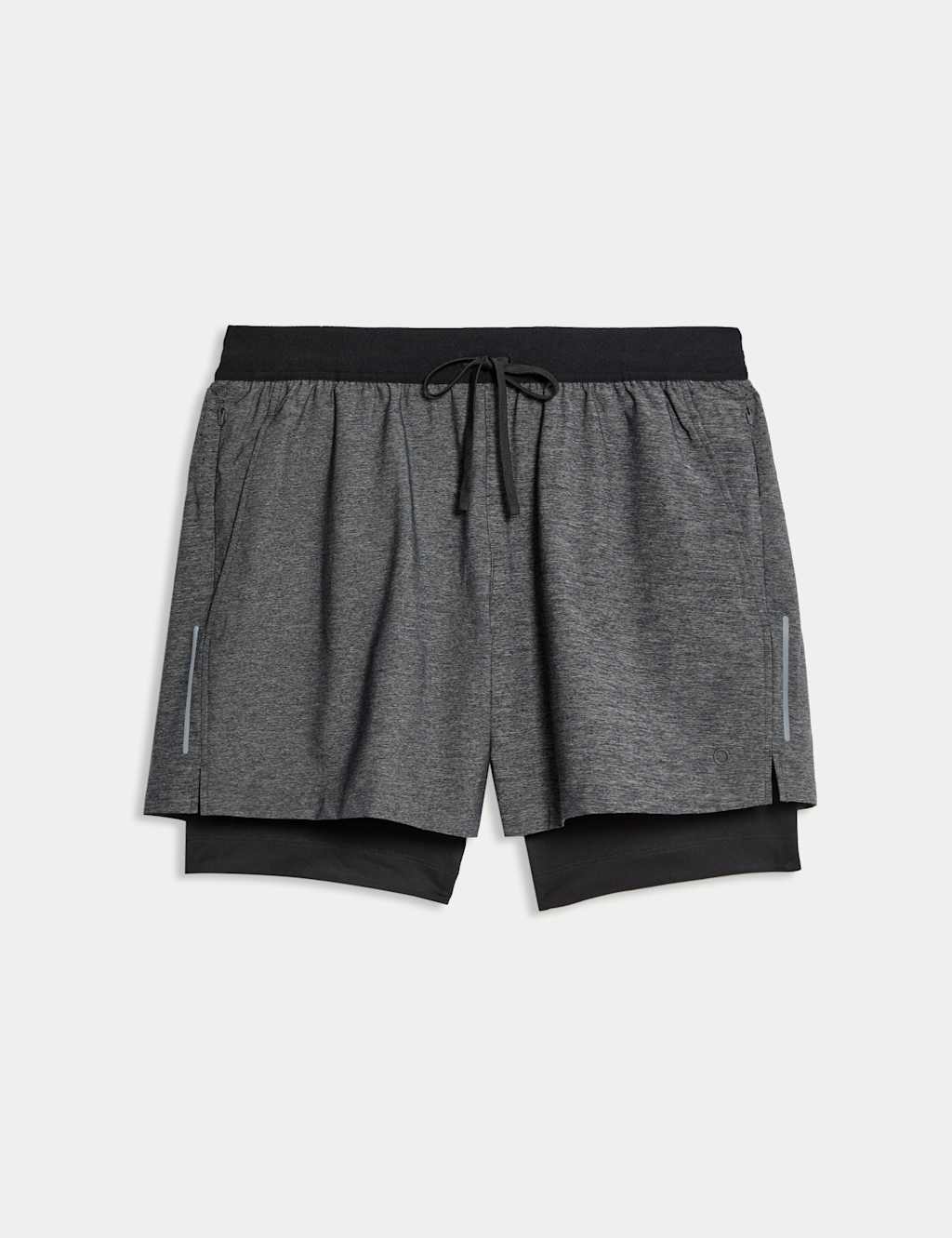 Goodmove Men's Two Layer Sports Shorts - MSHT - Black, Soft Green,Black