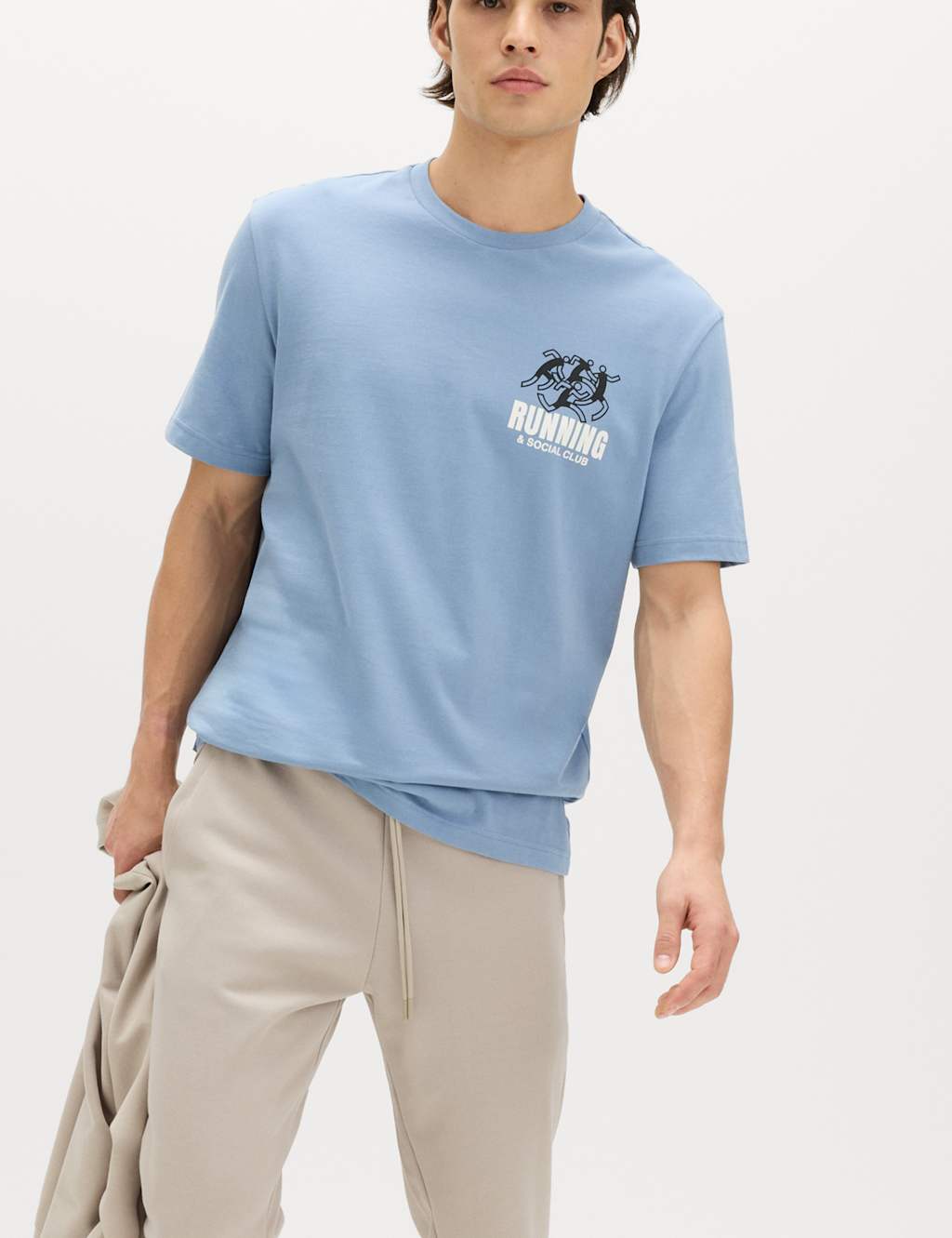 Goodmove Men's Performance Jersey Joggers - 2XL - Medium Beige