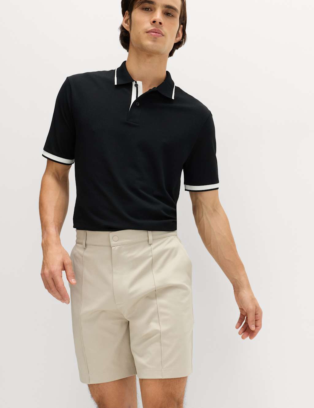 Goodmove Men's Tapered Club Sports Shorts - 2XL - Medium Beige