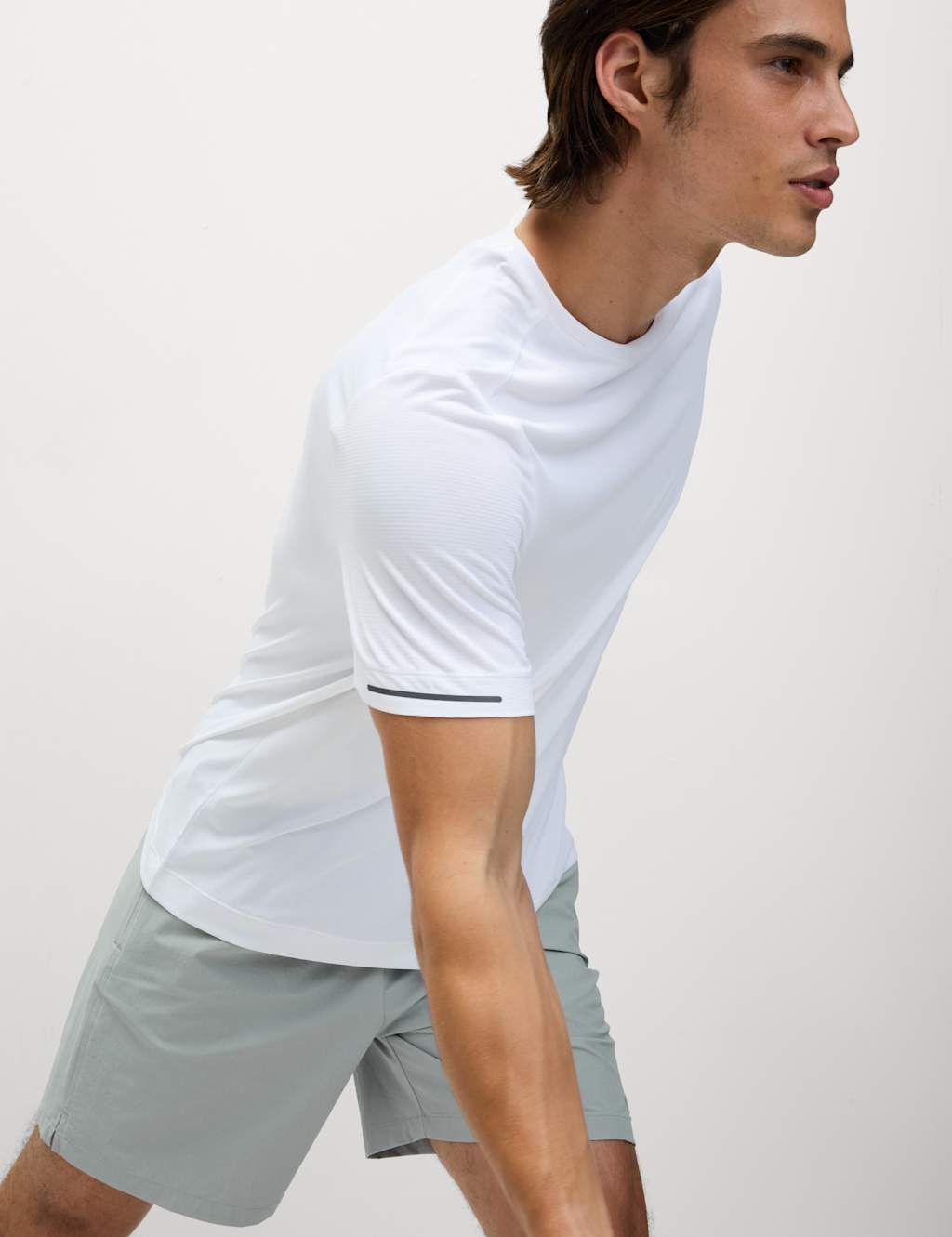 Goodmove Regular Fit 7 Inch Stretch Sports Shorts Grey