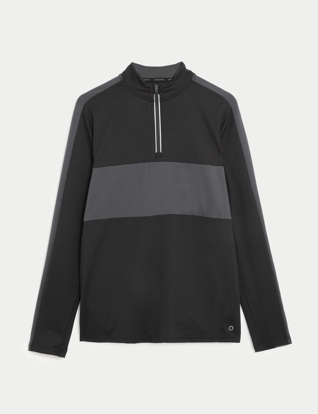 Goodmove Men's Colour Block Half Zip Top - 3XL - Black Mix