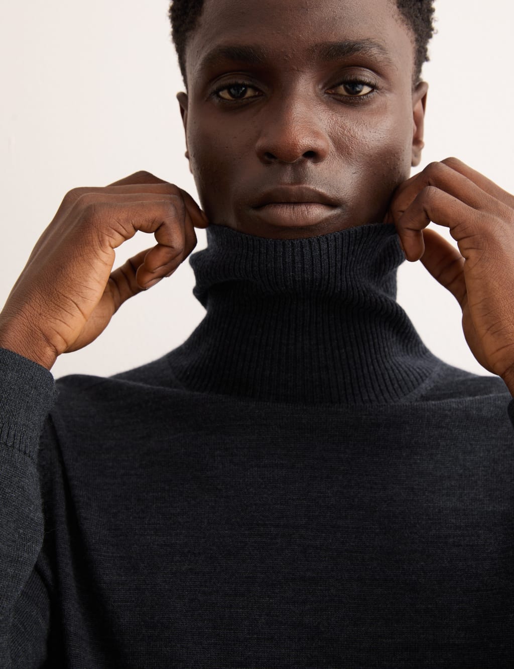 Mens roll neck jumper m&s shop