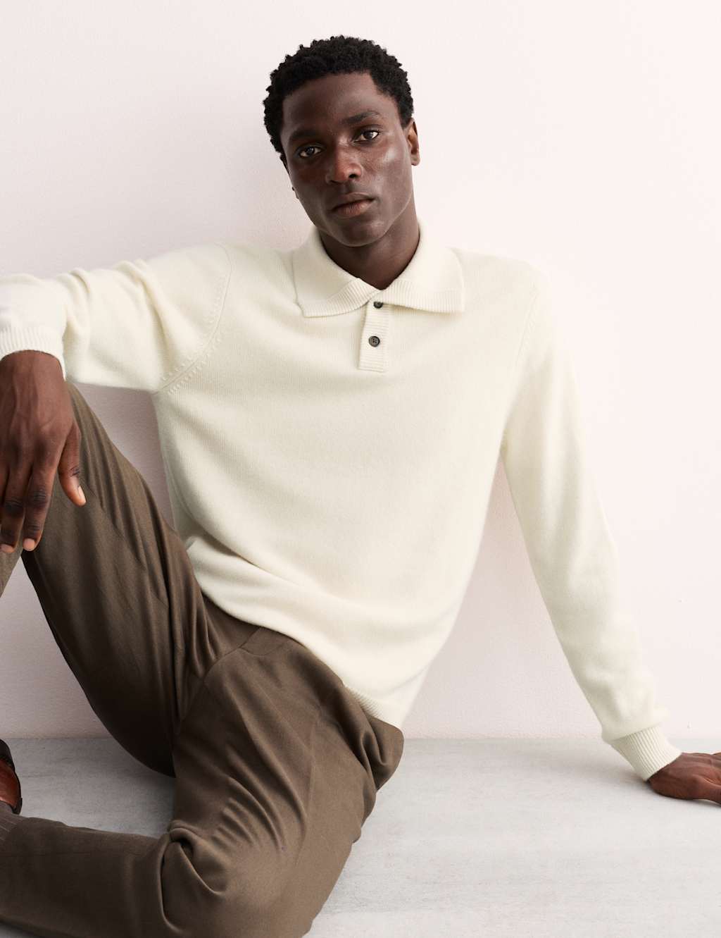 JAEGER Pure Cashmere Jumper Ecru