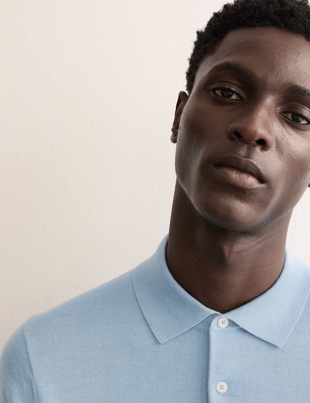 Merino Wool Rich with Silk Knitted Polo Shirt