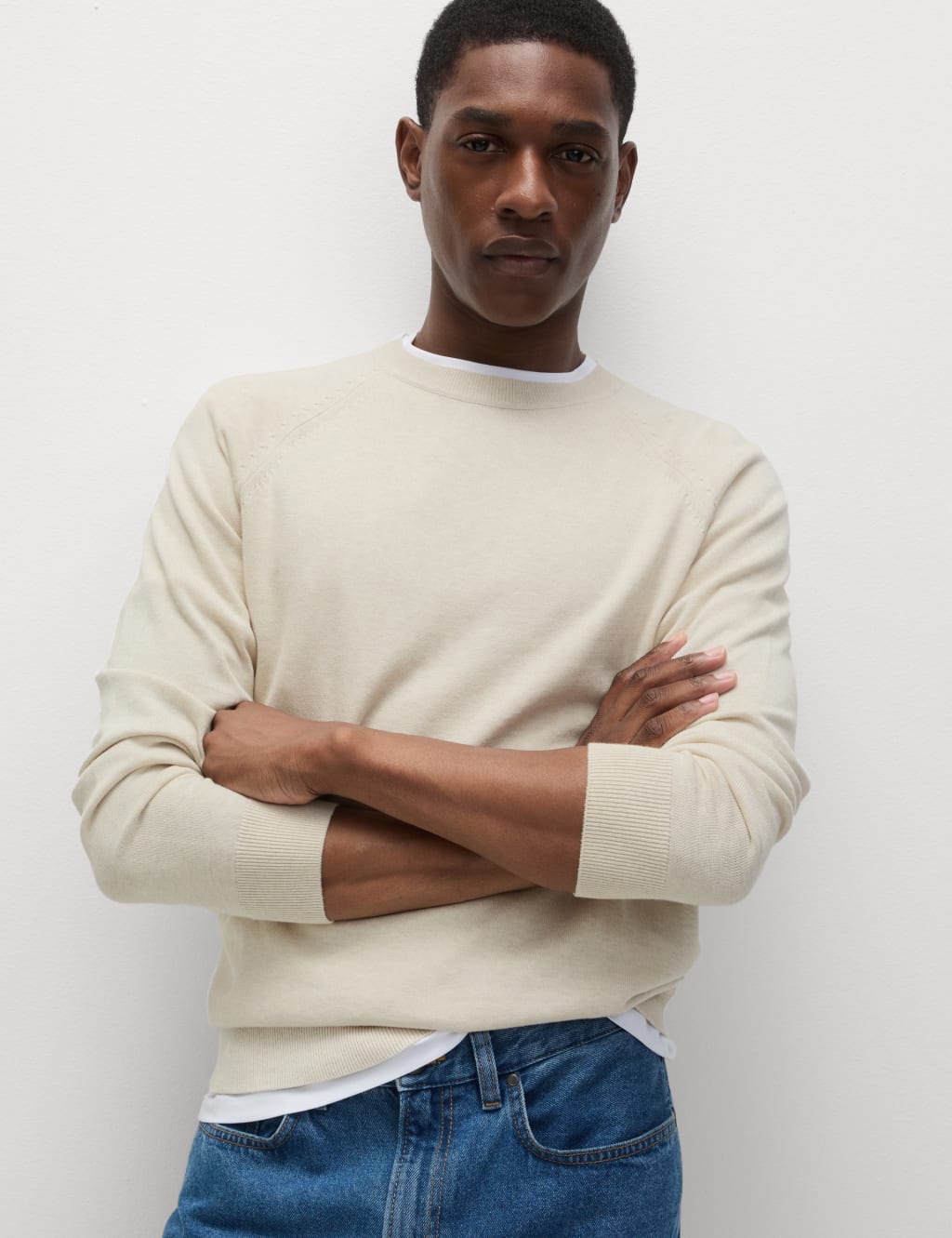 Pure Cotton Crew Neck Jumper