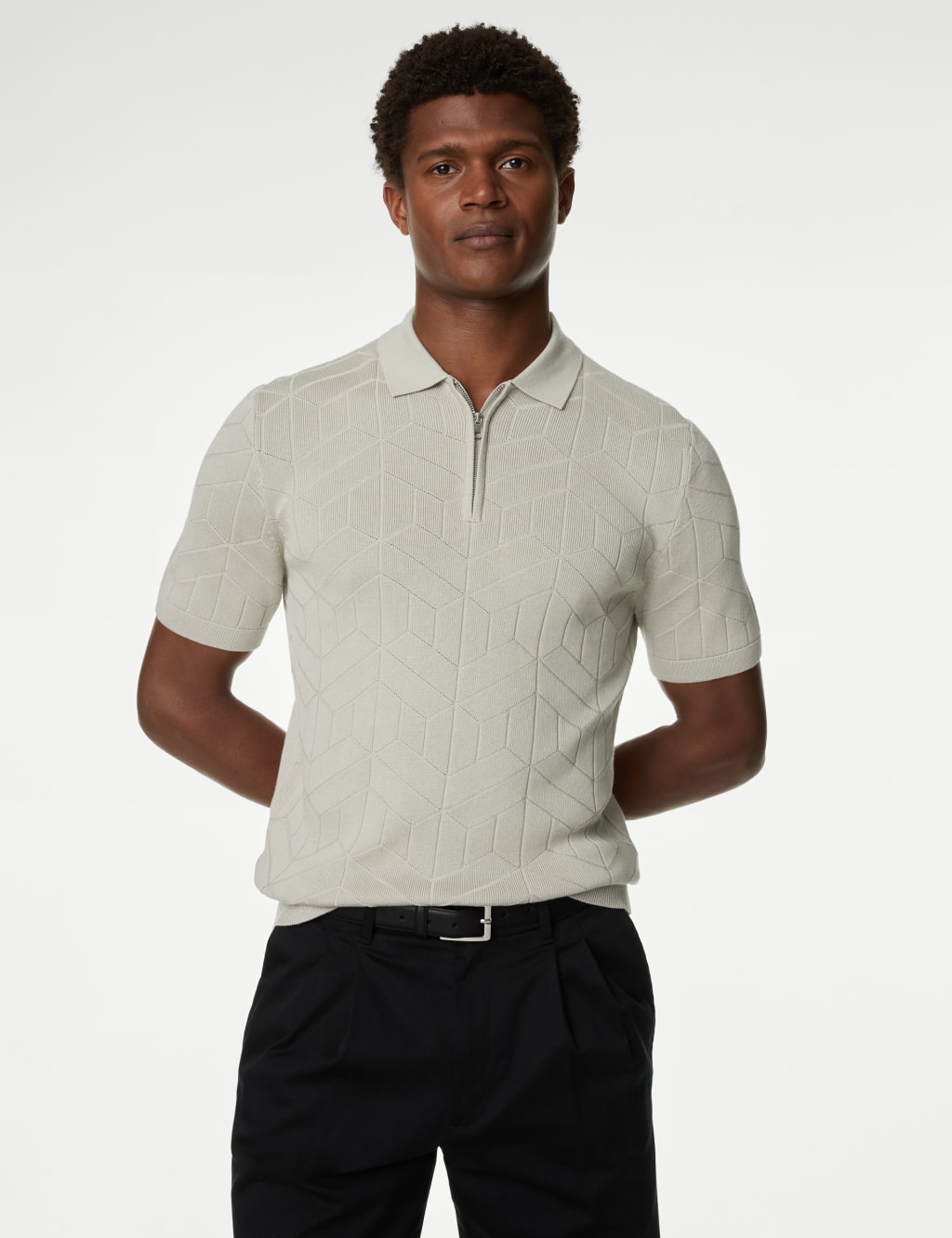 Men s Short Sleeved Knitted Polo Shirts at M S