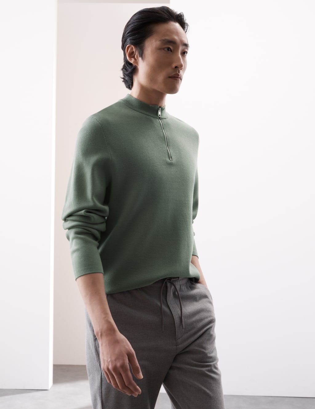 Half Zip Mock Neck Jumper
