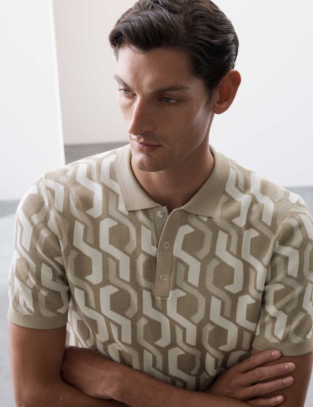 Pure Cotton Knitted Polo Shirt