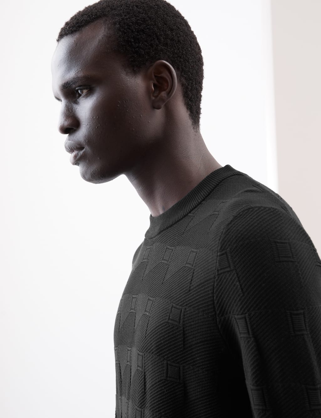 Mercerised Cotton Textured Knitted Jumper