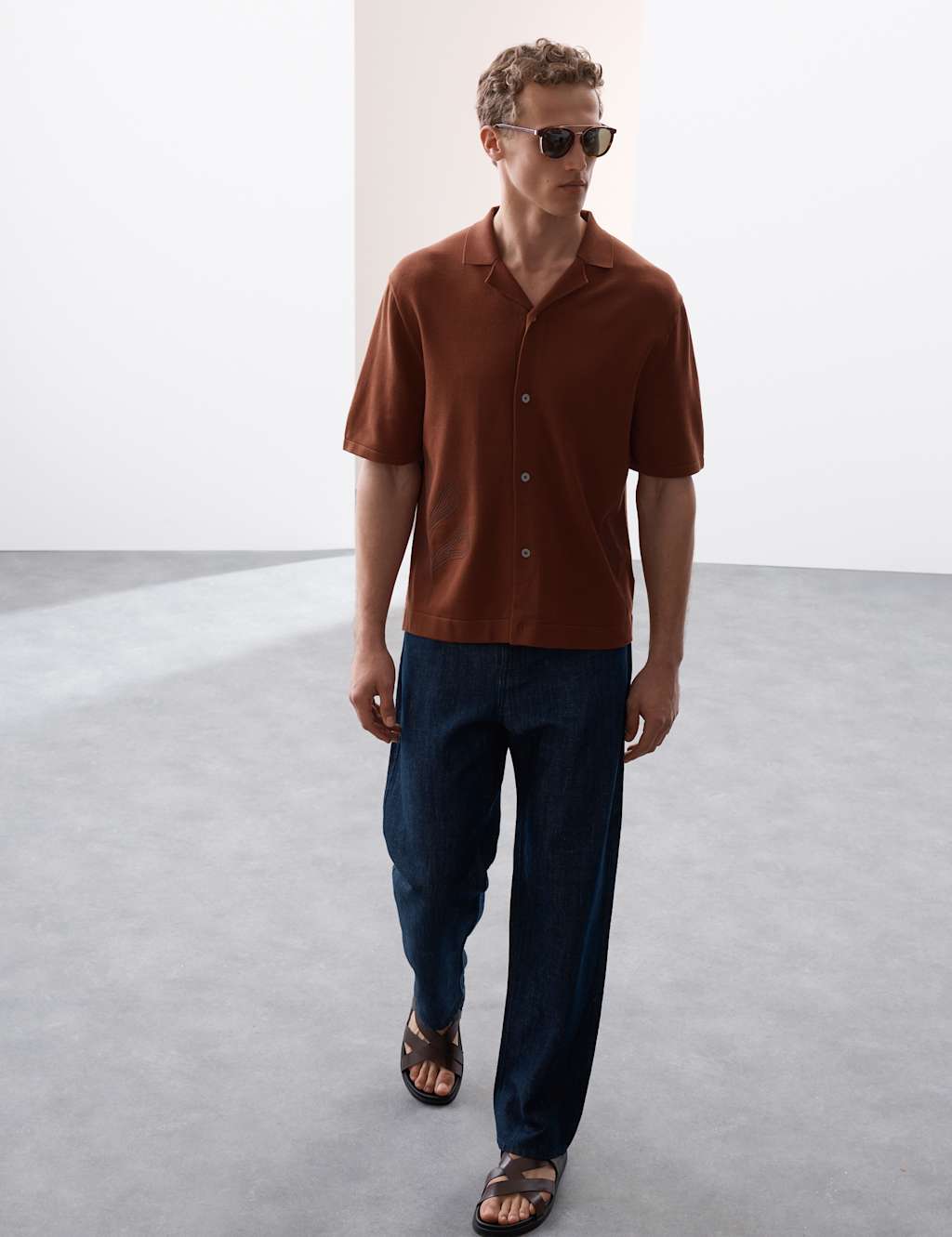Embroidered Short Sleeve Knitted Polo Shirt
