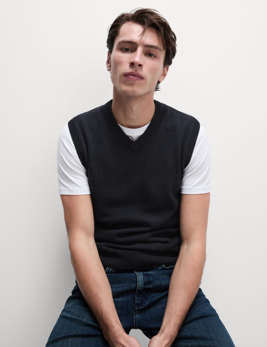 Pure Extra Fine Lambswool Sleeveless Jumper