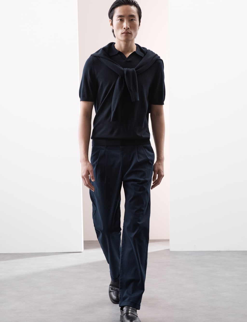 Pure Extra Fine Merino Wool Knitted Polo Shirt