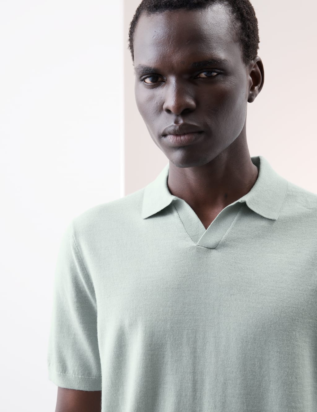 Pure Extra Fine Merino Wool Knitted Polo Shirt