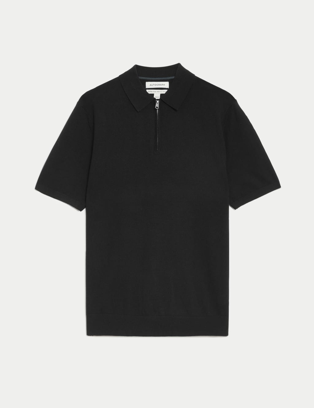 Pure Extra Fine Merino Wool Knitted Polo Shirt