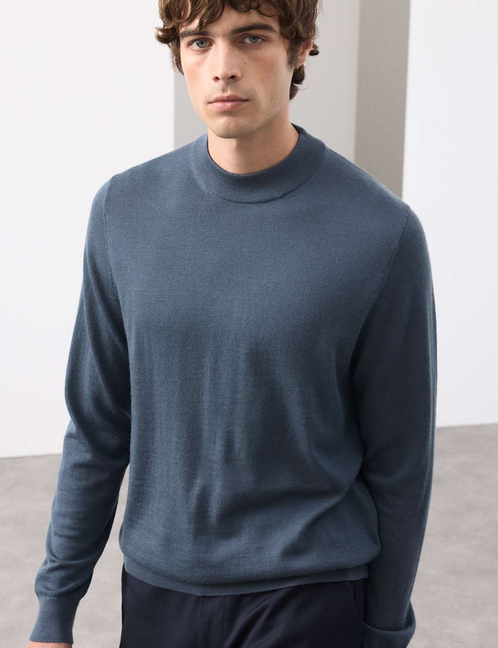 Autograph Pure Extra Fine Merino Wool Performance Jumper Dark Ink
