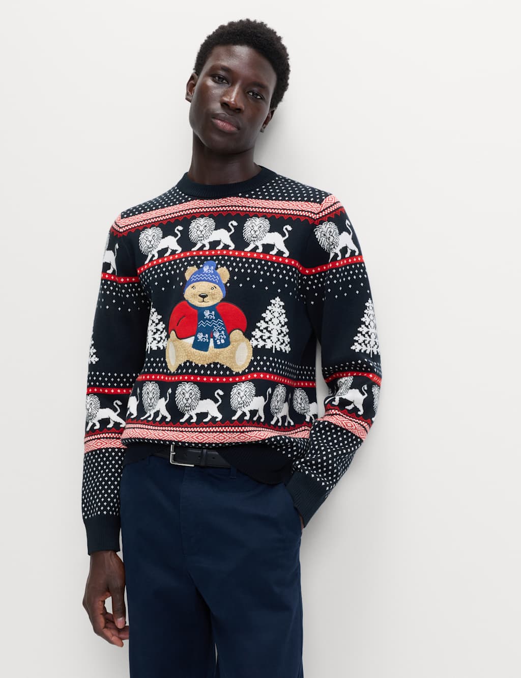 Spencer Bear Pure Cotton Spencer Bear England Jumper Navy Mix