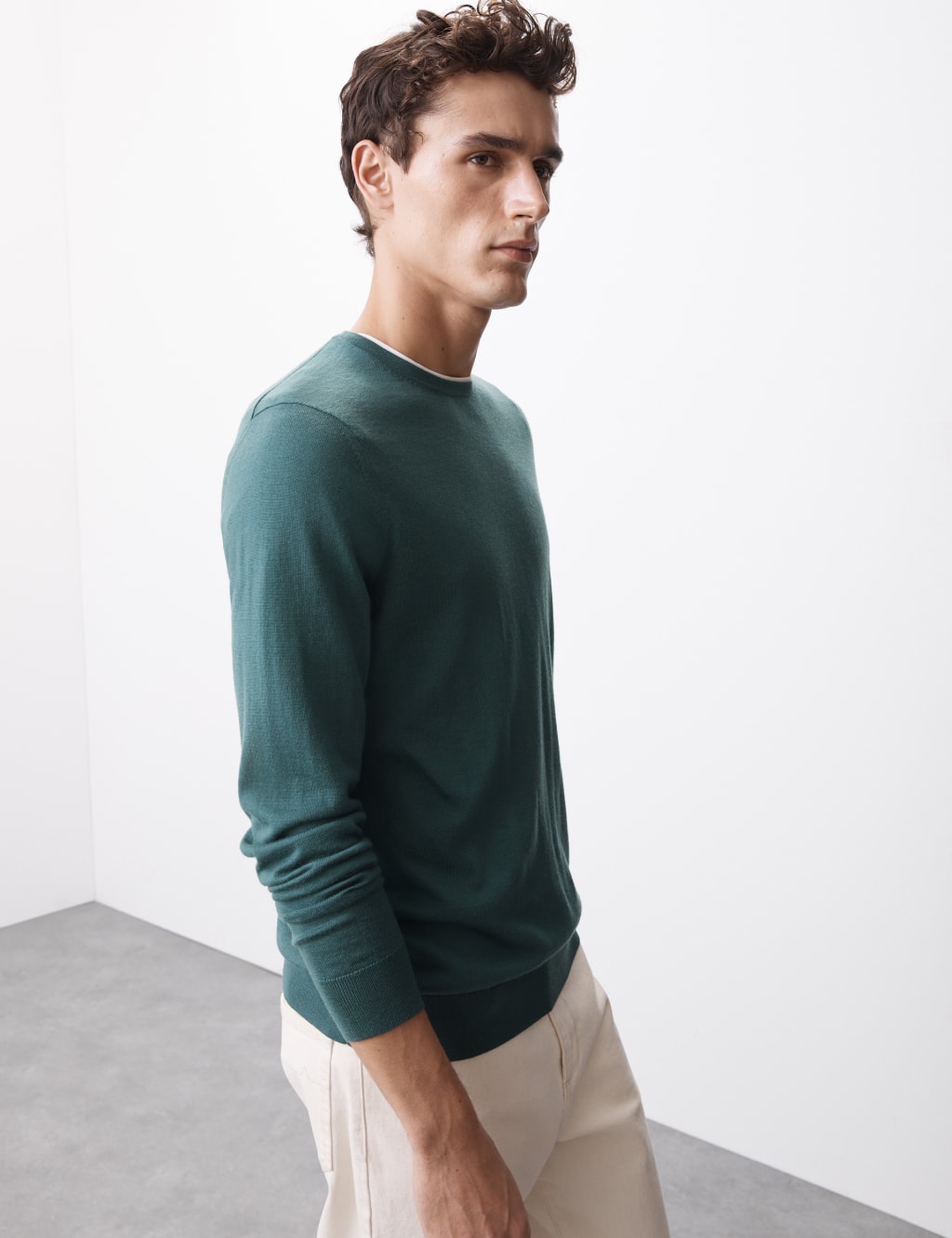 Pull Homme Johnston & Murphy – Laine Mérino Bleu – Taille XL – Occasion Très Bon état