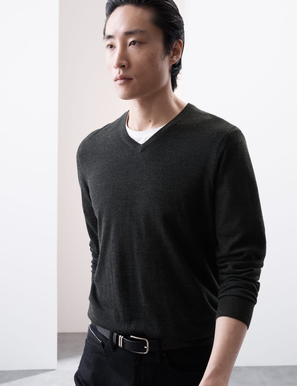 Pure Extra Fine Merino Wool V-Neck Jumper