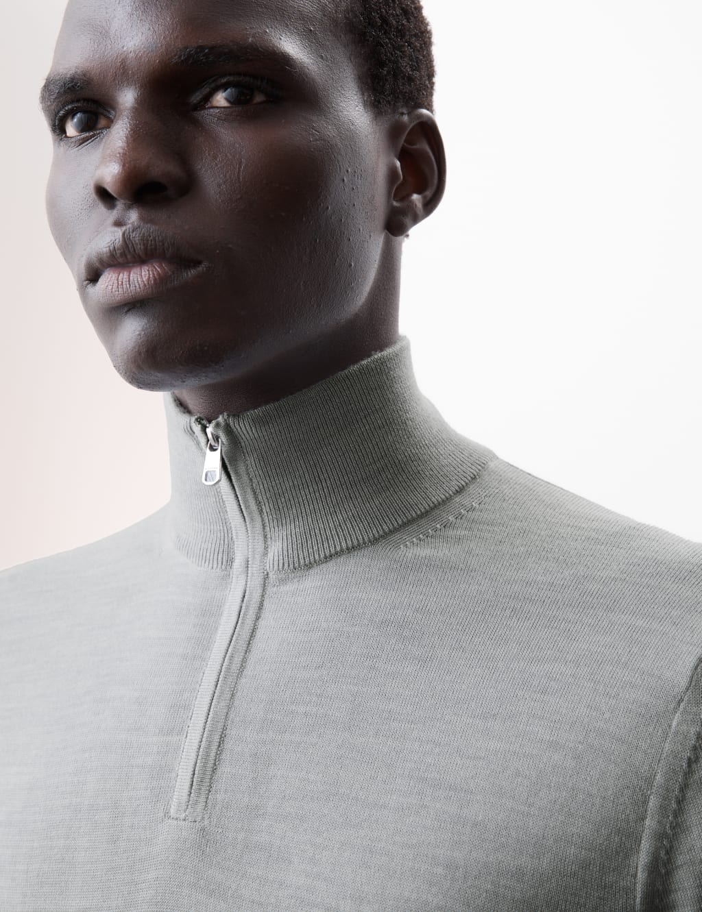 Pure Extra Fine Merino Wool Half Zip Jumper