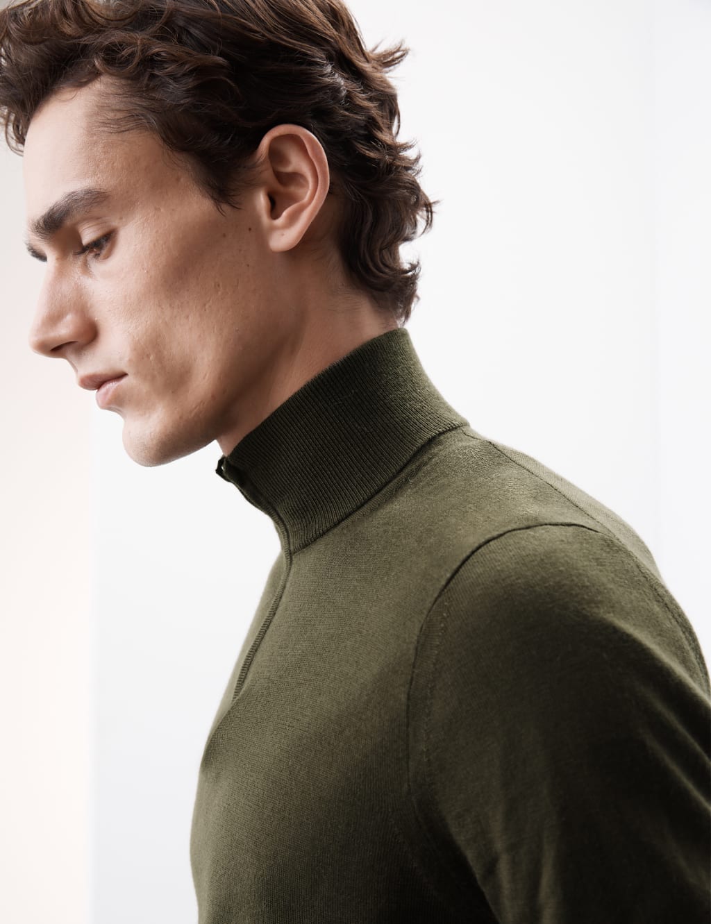 Pure Extra Fine Merino Wool Half Zip Jumper