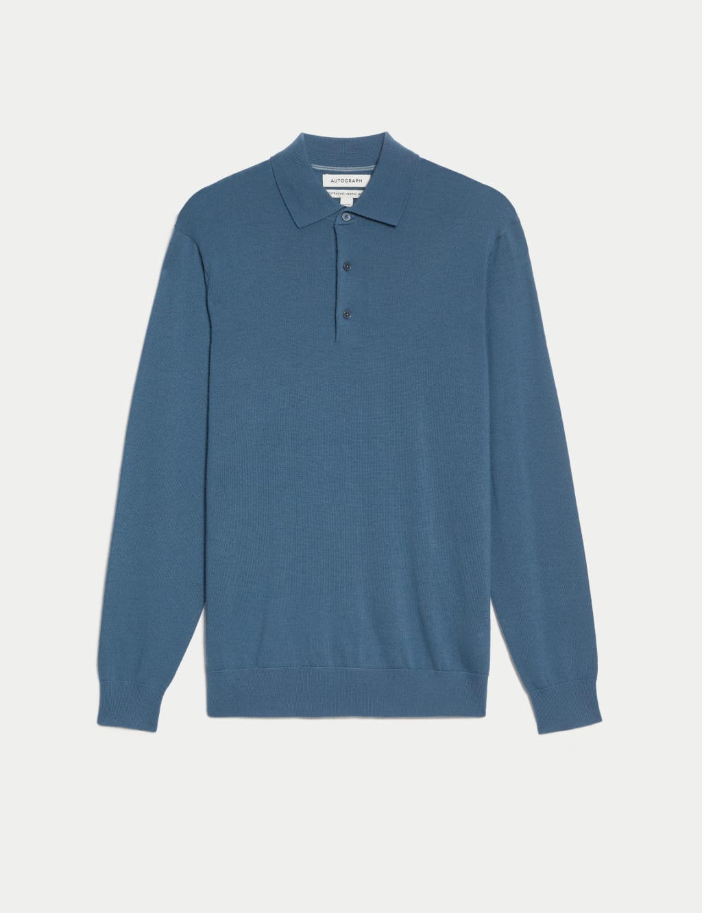 Pure Extra Fine Merino Wool Knitted Polo Shirt