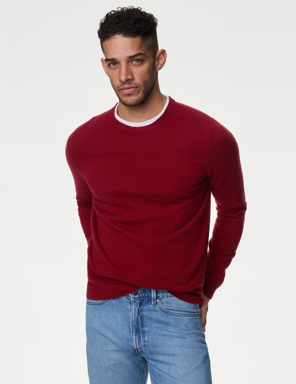 Mens cashmere jumpers m&s discount