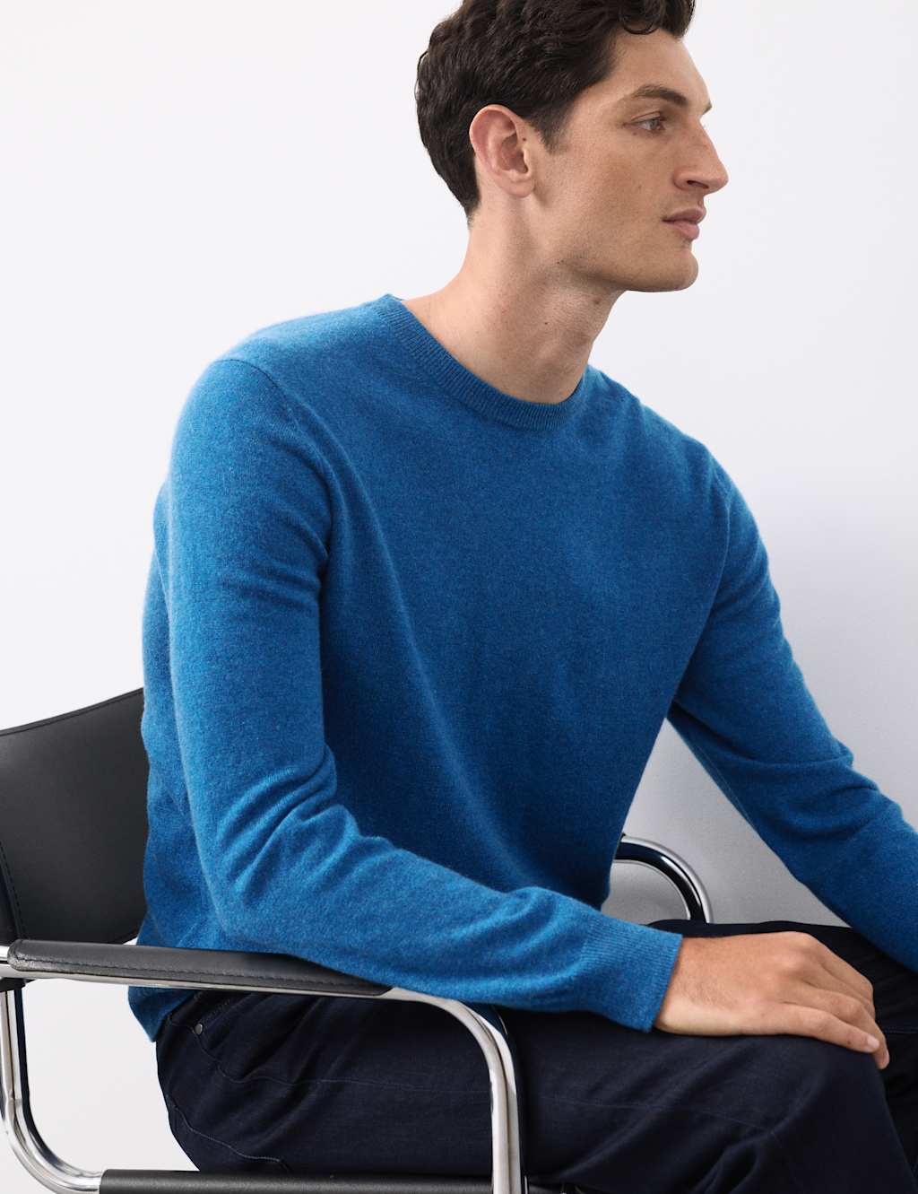 Autograph Pure Cashmere Crew Neck Jumper Dark Marine