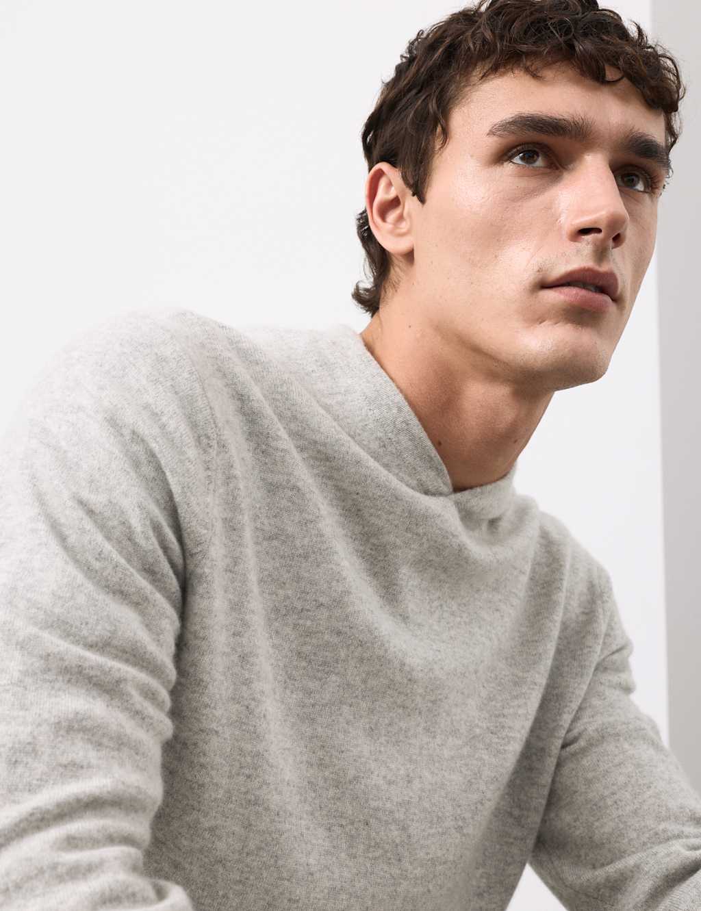 Autograph Pure Cashmere Knitted Hoodie Grey