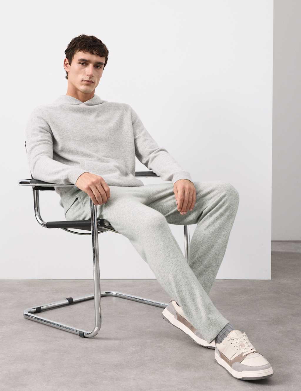 Autograph Pure Cashmere Knitted Joggers Grey
