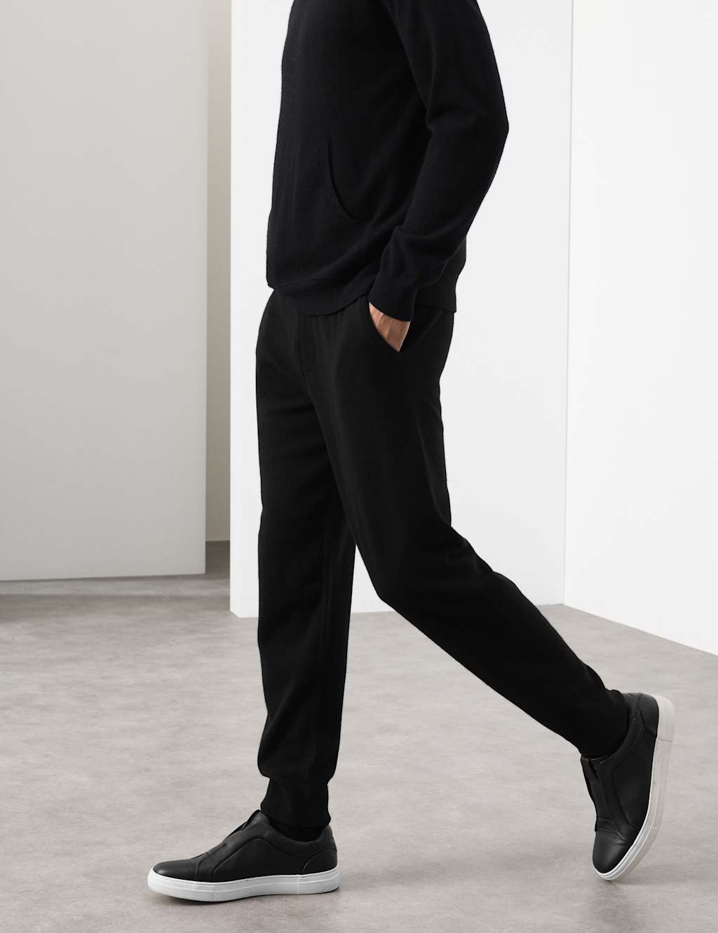 Autograph Pure Cashmere Knitted Joggers Black