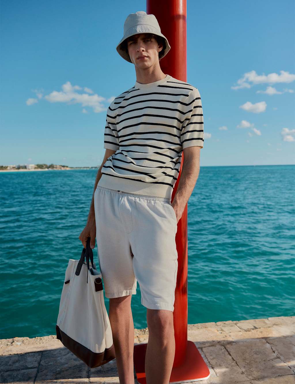 Cotton Rich Striped Knitted T-Shirt
