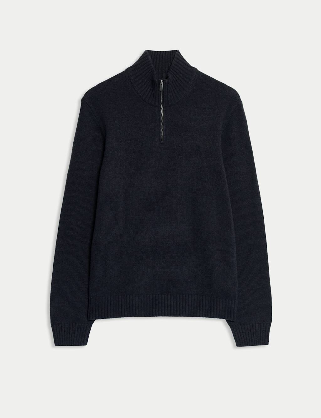 M&S Men's Lambswool Blend Half Zip Jumper - XL - Dark Navy