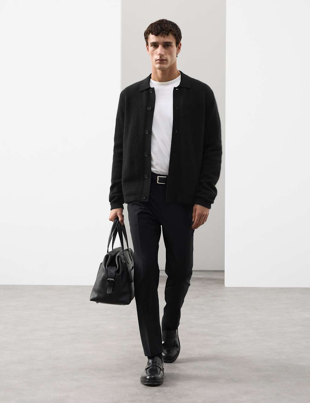 Autograph Merino Mohair Blend Cardigan Black